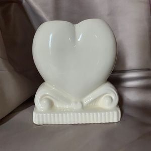 Vintage White/ Cream Valentine Heart Vase